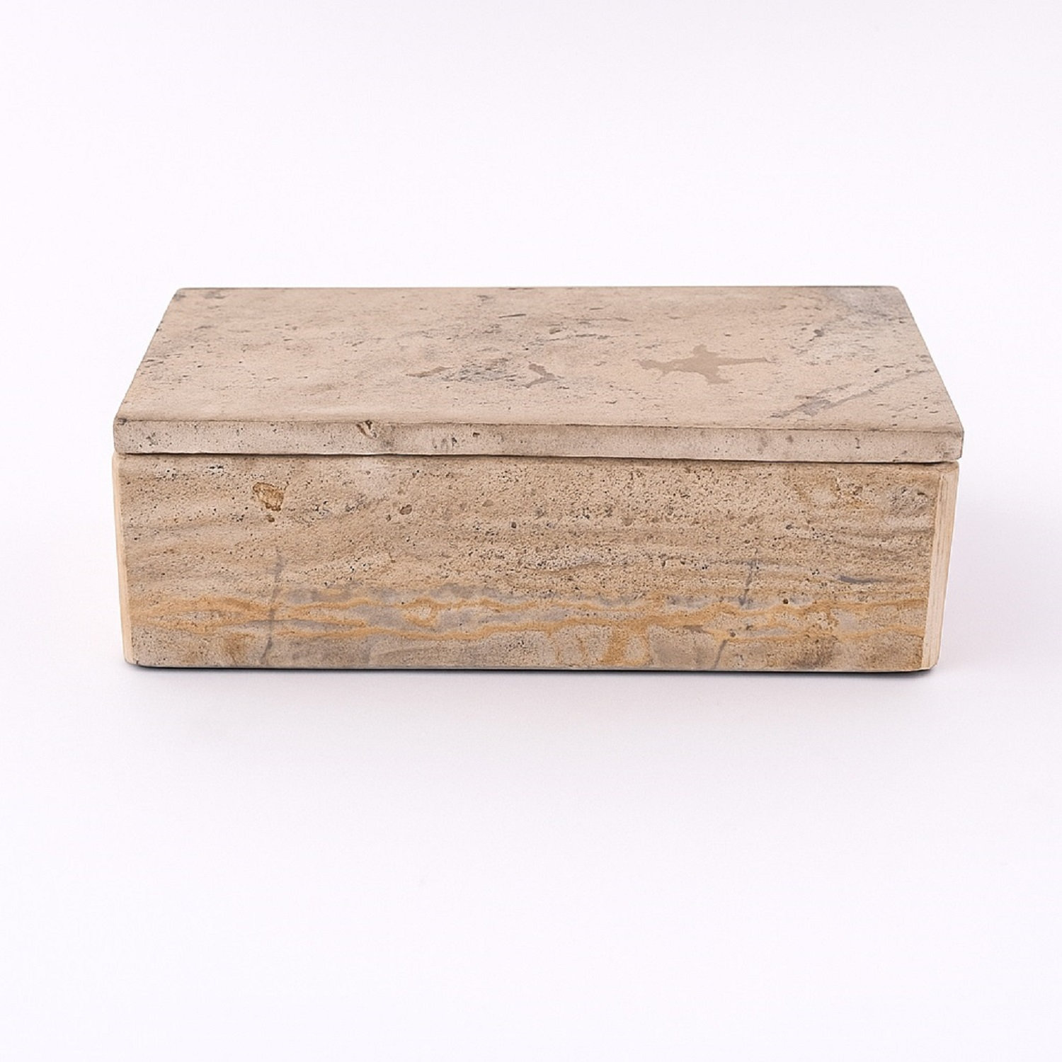 Travertine Rectangle Box Small Cream