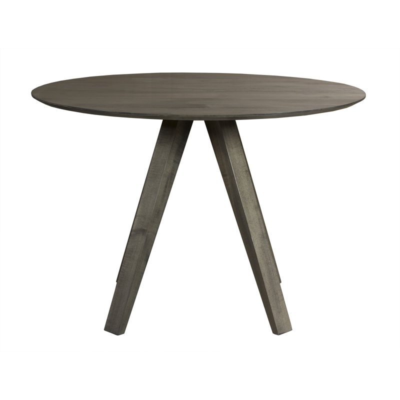 Drake Maple Round Solid Wood Dining Table, Gray, 29" H x 48" L x 48" W