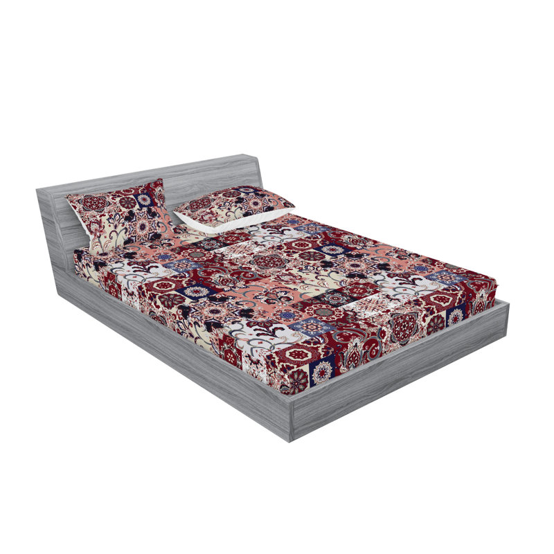 Drap-housse et taies décoratives 3 pièces Ambesonne, Ensemble de draps pour grand lit avec 2 taies d'or