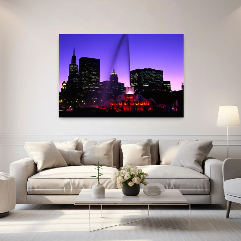Chicago Illinois USA 1 Piece Wrapped Canvas Wall Art, 101.6 cm H x 152.4 cm W