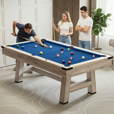 Table de billard 84 po, ensemble de tables de billard 7 pi avec baguettes et porte-baguettes