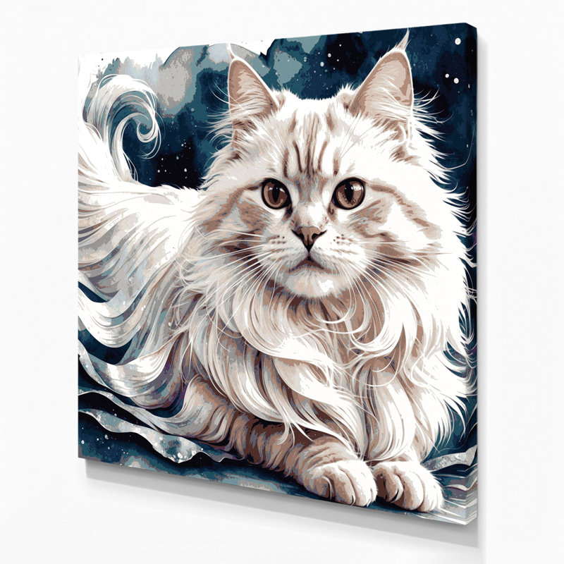Art mural sur toile chats manchouriens gris, H 16 po x l 16 po
