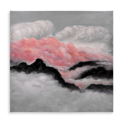 Gray and Pink Clouds Tablecloth | Mountains Contemporary Decor