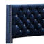 Lit rembourré relaxant bleu marine avec support lombaire au design élégant