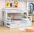 Twin XL Over Queen Bunk Bed with Twin Trundle, Guardrails and Ladder-751722226