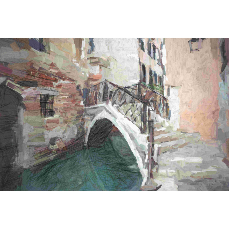 Venice Waterway - Wrapped Canvas Painting, 32" H x 48" W  