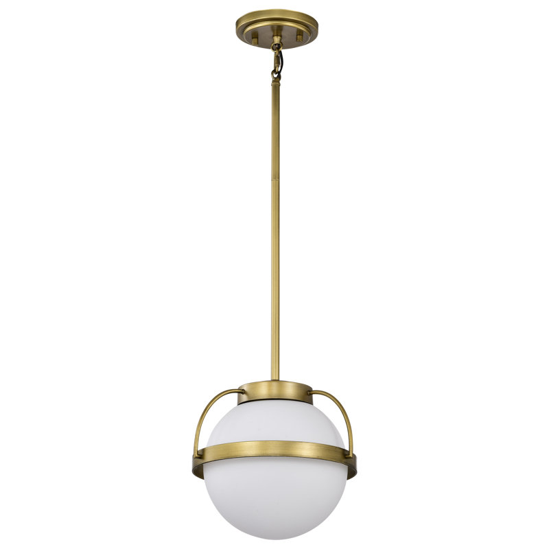 Luminaire suspendu sphère 1 lumière Whit, H 48,8 po x l 10 po x P 10 po, Laiton naturel
