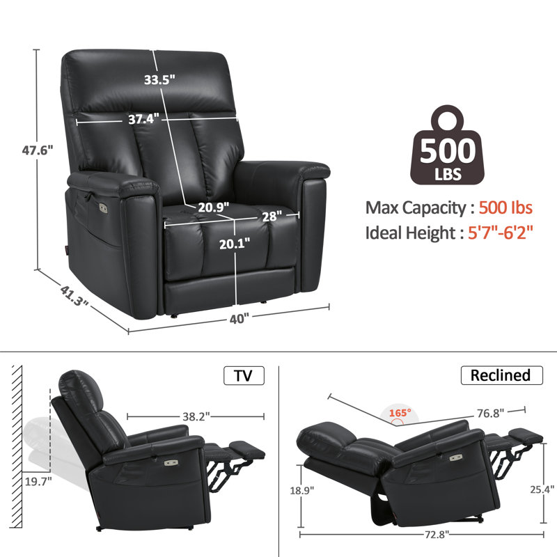 28" Seat Width Dual Motor Power Recliner Lift Chair with Hidden Cup Holder, Infinite Position , Faux Leather, Black