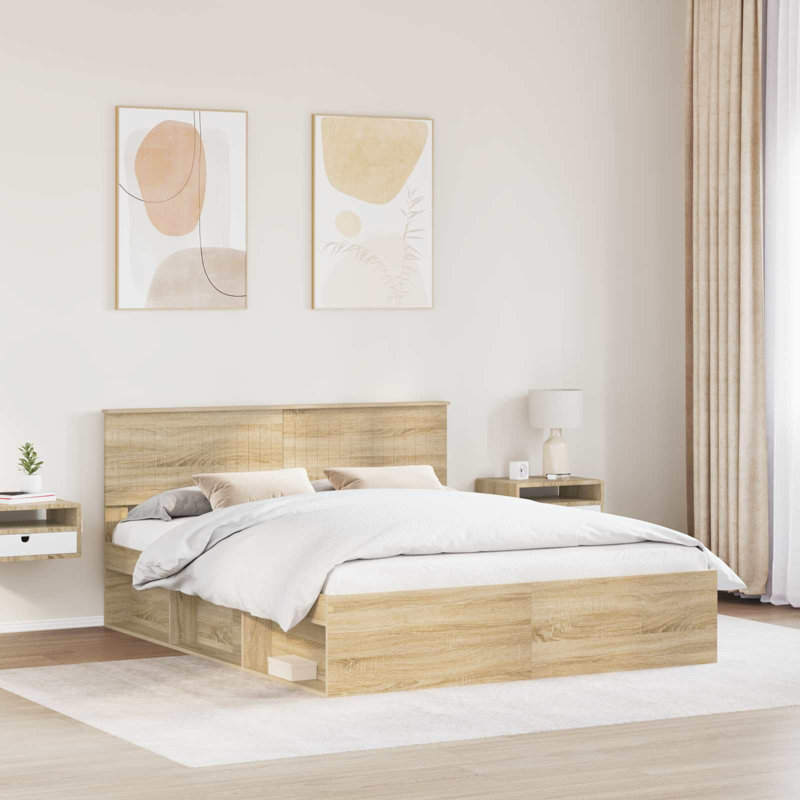Solid Wood Bed, Sonoma, European Kingsize (160 x 200 cm)