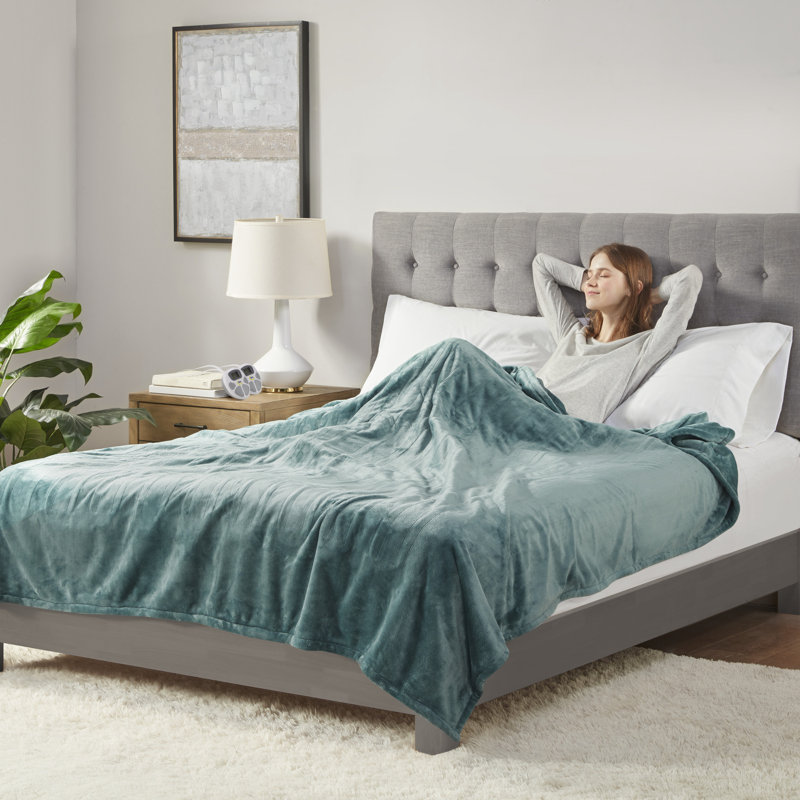 Couverture chauffante moelleuse, Complet, Sarcelle