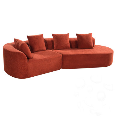 Curved Modular Sectional Sofa With Pillows