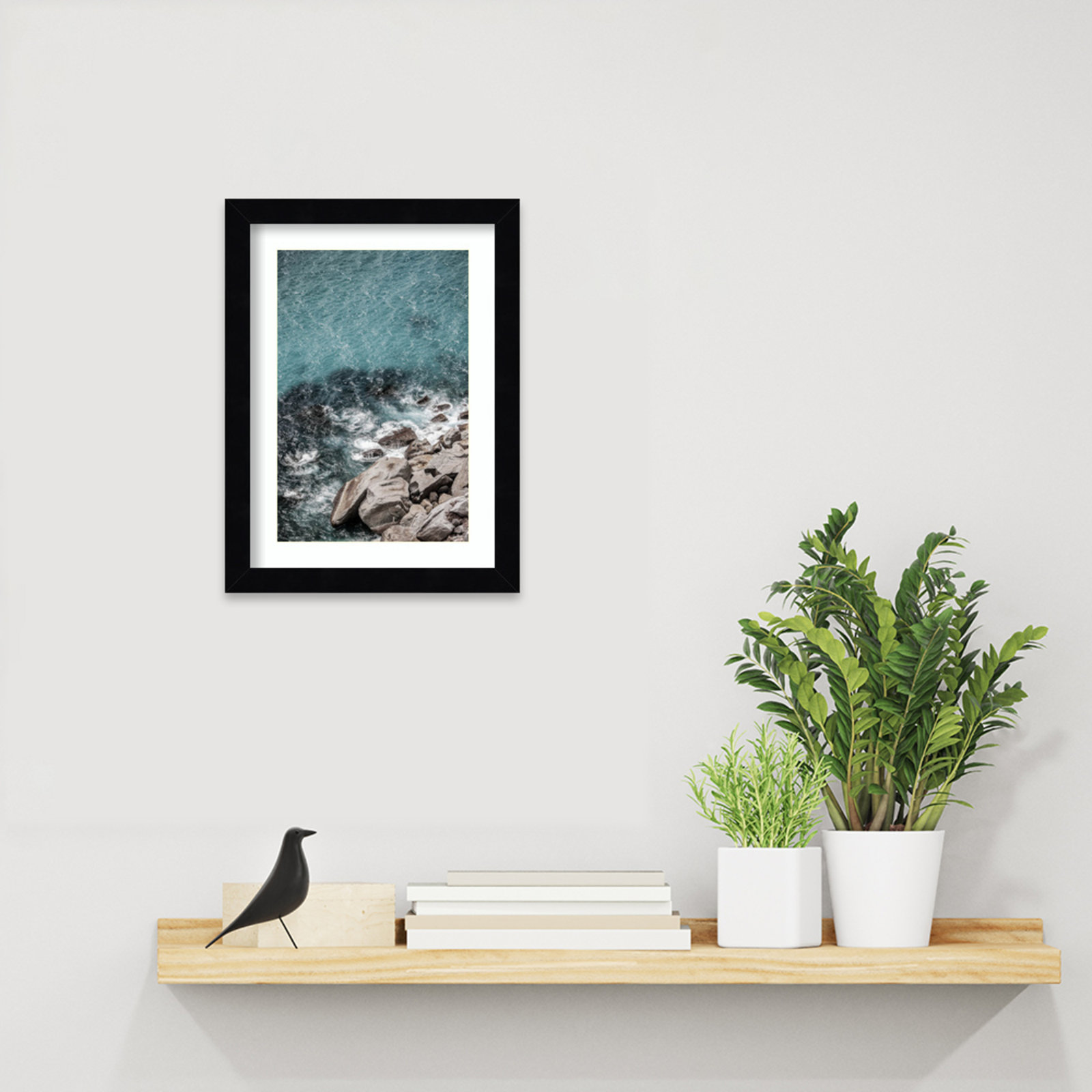 Pacetti "Aqua Sea Shores" Print, Black, 13" H x 10" W