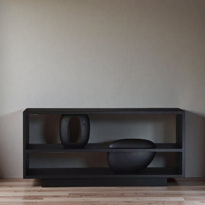 Console Mid-Century moderne en bois massif
