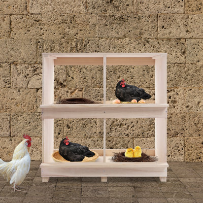 4 Compartment Wooden Nesting Boxes For Chickens