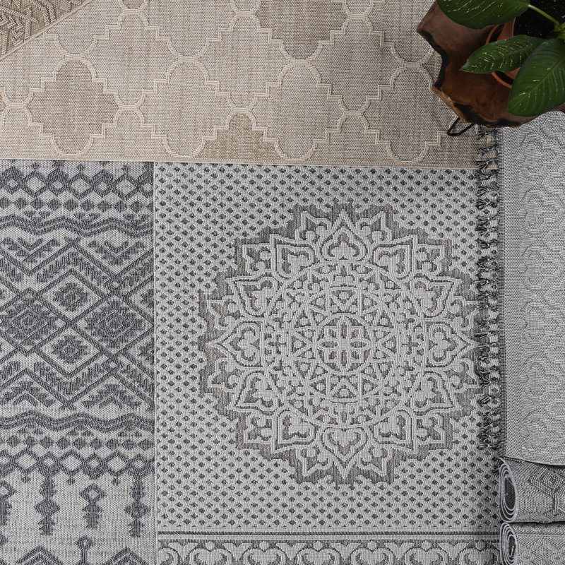 Tapis gris 6 x 9 po pour bureau à domicile Medallion
