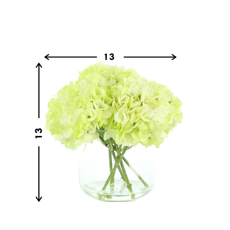 Hydrangea Bouquet In Vase, Lime Green