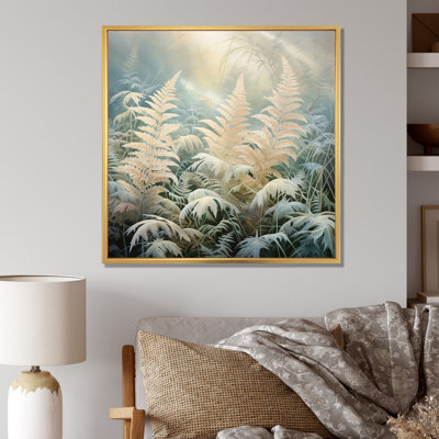 Pink Ferns Romantic Impression I - Floral Canvas Art Print