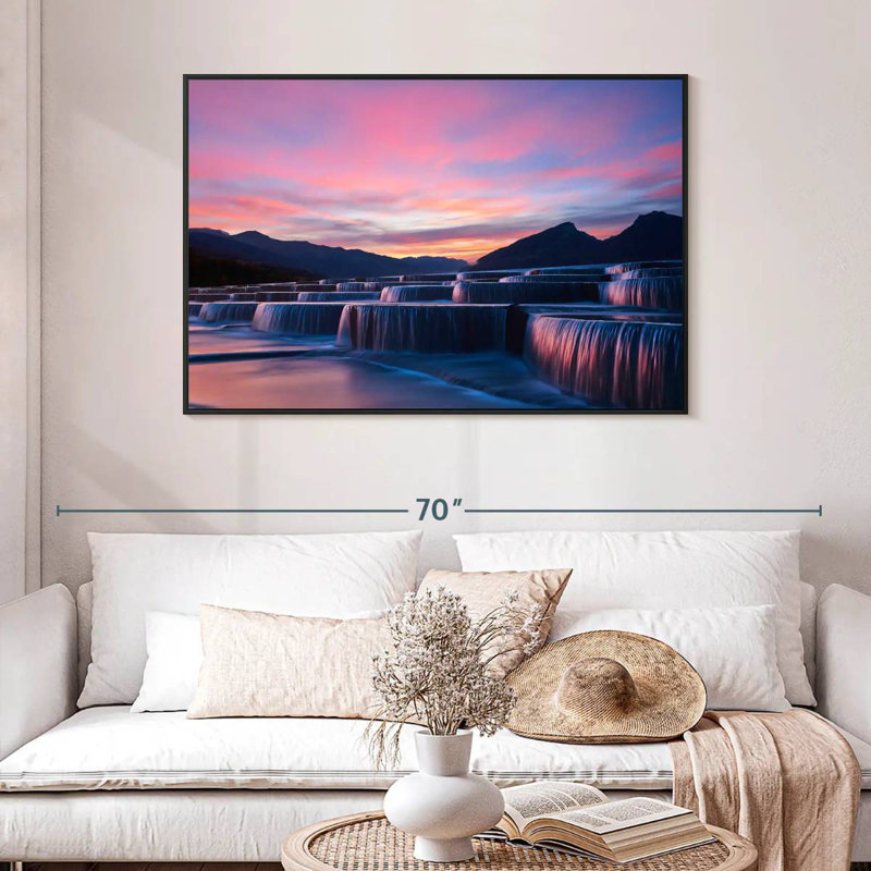Waterfall Steps, 46" X 31", Floating Frame Black