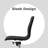 Anasthasie Mid Century Modern Contemporary Ergonomic Office Chair Modern Wide Armless With Wheels Pads Arm Faux Leather Swivel Adjustable Executive Pads Seat