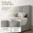 Modern Curved Wingback Velvet Upholstered Platform Bed with Gas Lift Storage, Queen, Gray-652613401-646257343