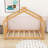 Twin Wood Platform Bed With House-Shaped Roof Design-861188600