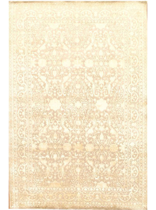 Tabriz Hand Woven Silk and Wool Oriental Area Rug