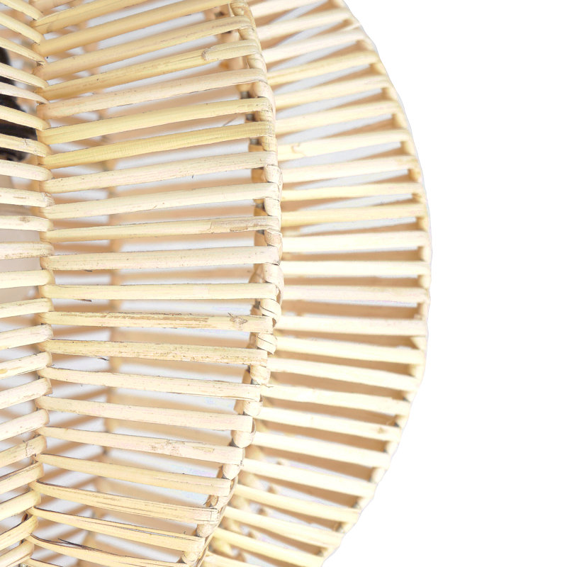 Forever Bamboo Indonesian Hand-woven Natural Rattan Chandelier Pendant Light Fixture Zig-zag Shape For Kitchen Island, Living Room, Dining Room, 18 In H X 12 In W