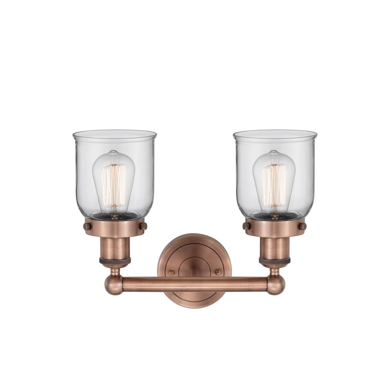 Éclairage pour meuble-lavabo à 2 lumières à intensité variable Corralitos, Transparent, Cuivre antique