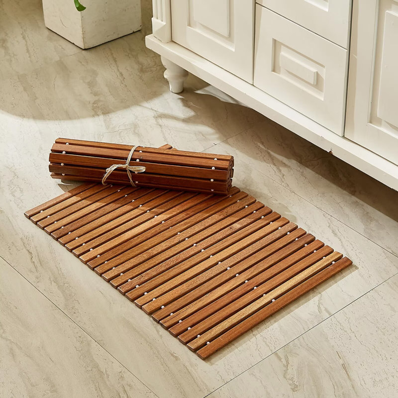 Teak Wood Folding Bath Shower Mat