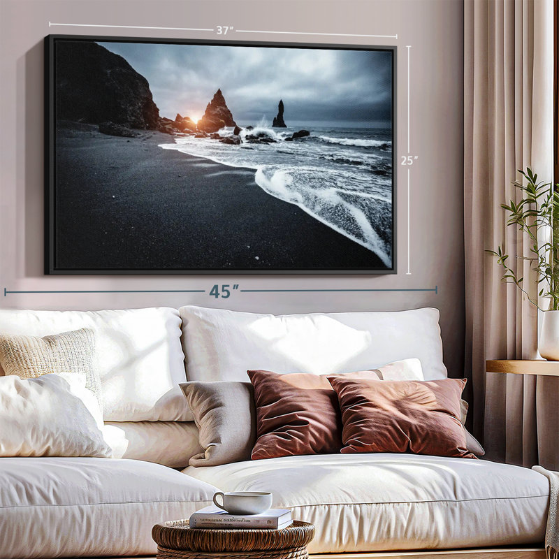 Impression sur toile Reynisfjara, H 25 po x l 37 po