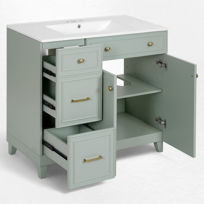 Meuble-lavabo simple 36 po, Vert