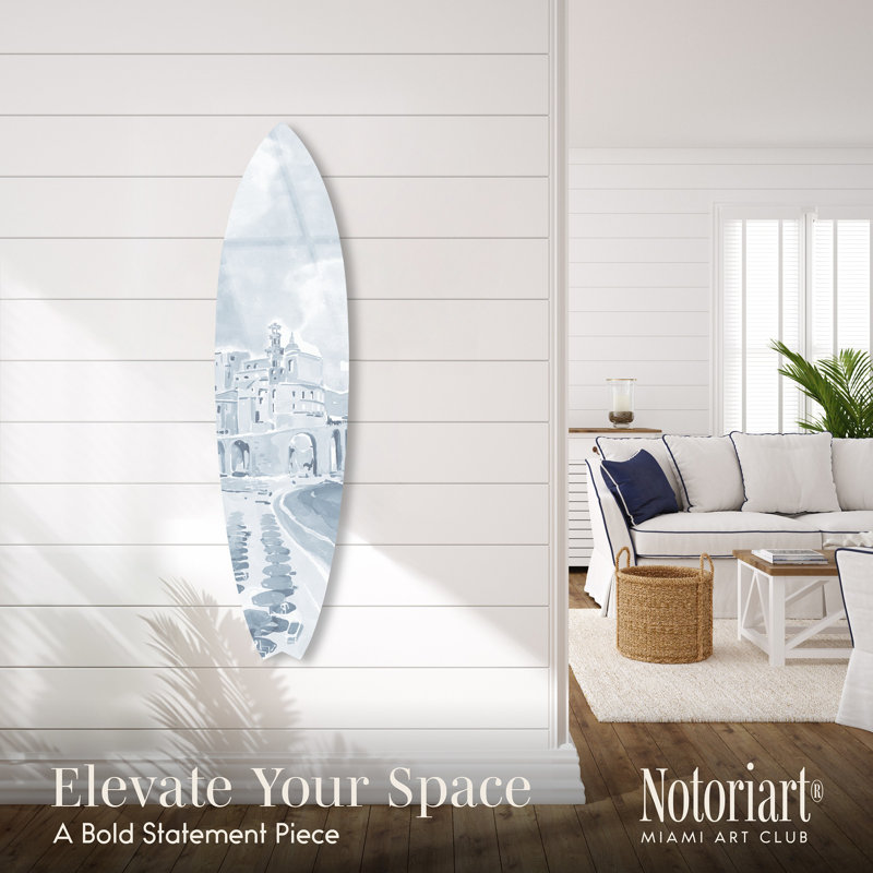 Aquarelle, aquarelle, planche de plage, art mural côtier par Notoriart
