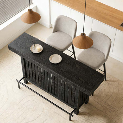 Table de bar Modern Home avec tablettes à 2 niveaux et repose-pieds