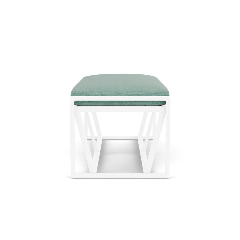 Summit Outdoor Dining Bench, White, Pavian Pool