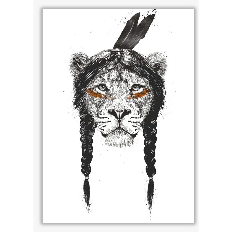 Warrior Lion by Mercedes Lopes Charro - Print, No Frame, 42 cm H x 29.7 cm W x 1 cm D