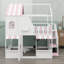 Lit superposé Fun Playhouse avec tablettes intégrées et rangement pour escalier-129444804