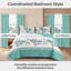 Ensemble de literie 9 pièces Teal Floral-131384903
