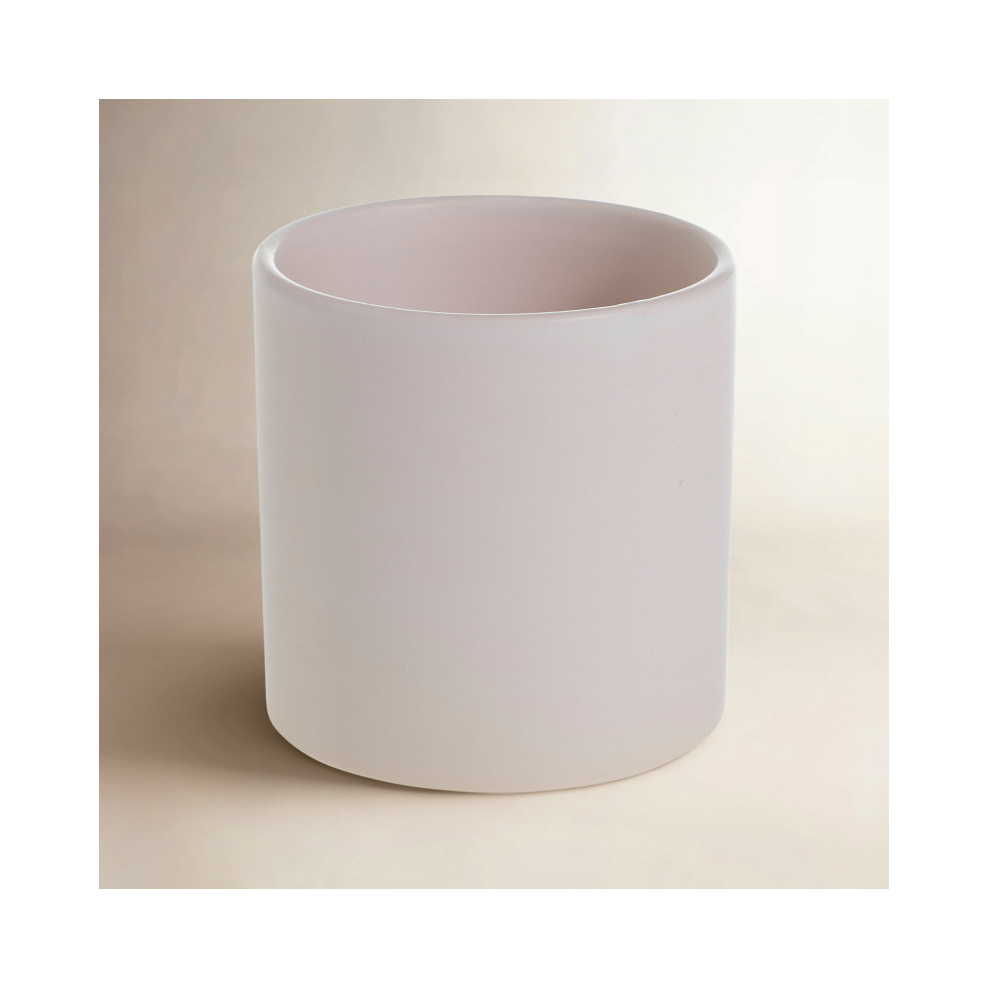 Handmade Ceramic Pot Planter, 4.25" H x 4.25" W x 4.25" D, Matte White