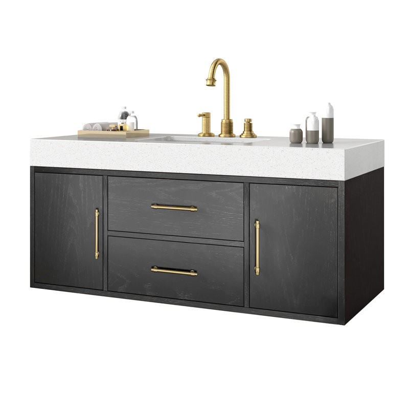  48 Inch Black Floating Bathroom Vanity