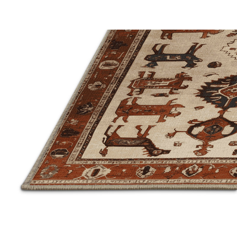 Tapis brun lavable à la machine, Carré 7 pi