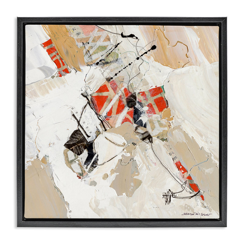«On The Fly Abstraction», art mural encadré par Suzanne McCourt, Cadre flottant noir de jais, H 18 po x l 18 po