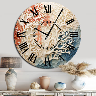 Horloge murale rose et blanche