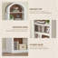 Bibliothèque étroite de 75,8 po de hauteur avec tablettes ouvertes, bibliothèque arquée avec rangement, bibliothèque de style maison de campagne à 6 niveaux avec tablette réglable-1375772480-1375772483