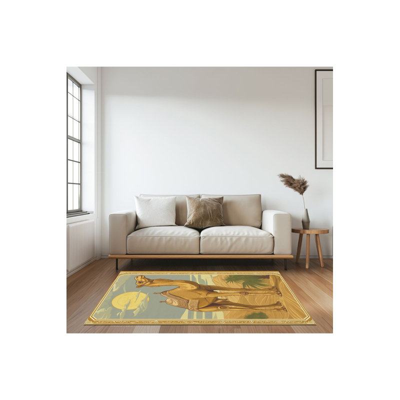 Tapis tissé à motif de chameau lavable, Tapis de couloir 3 pi 3 po x 6 pi 7 po inclus