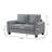 Upholstered Rolled Arm Loveseat Grey