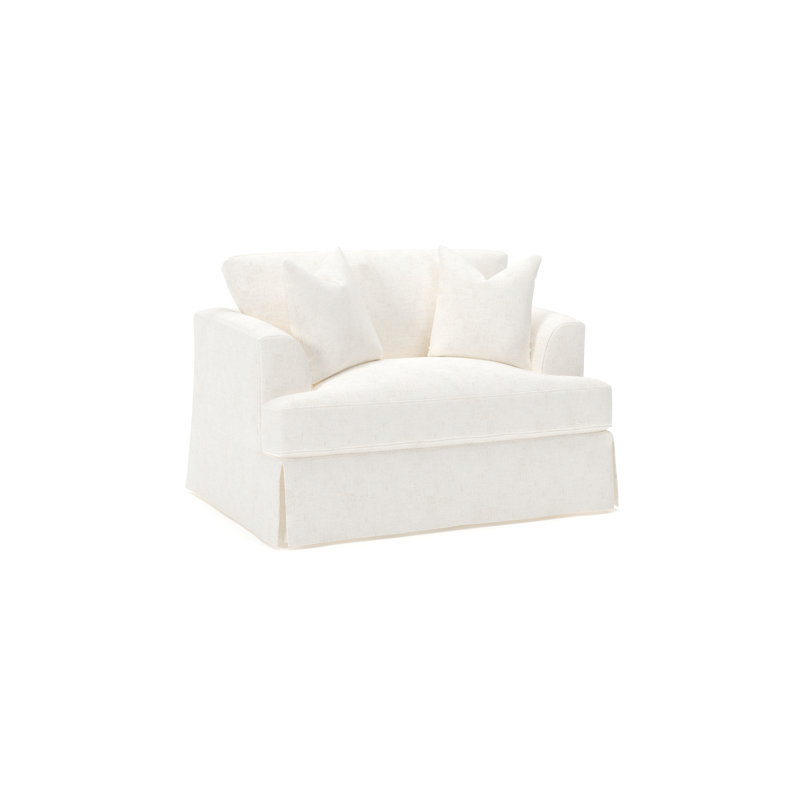 Lucia Slipcovered Chair and a Half, Bevin Natural Linen Blend