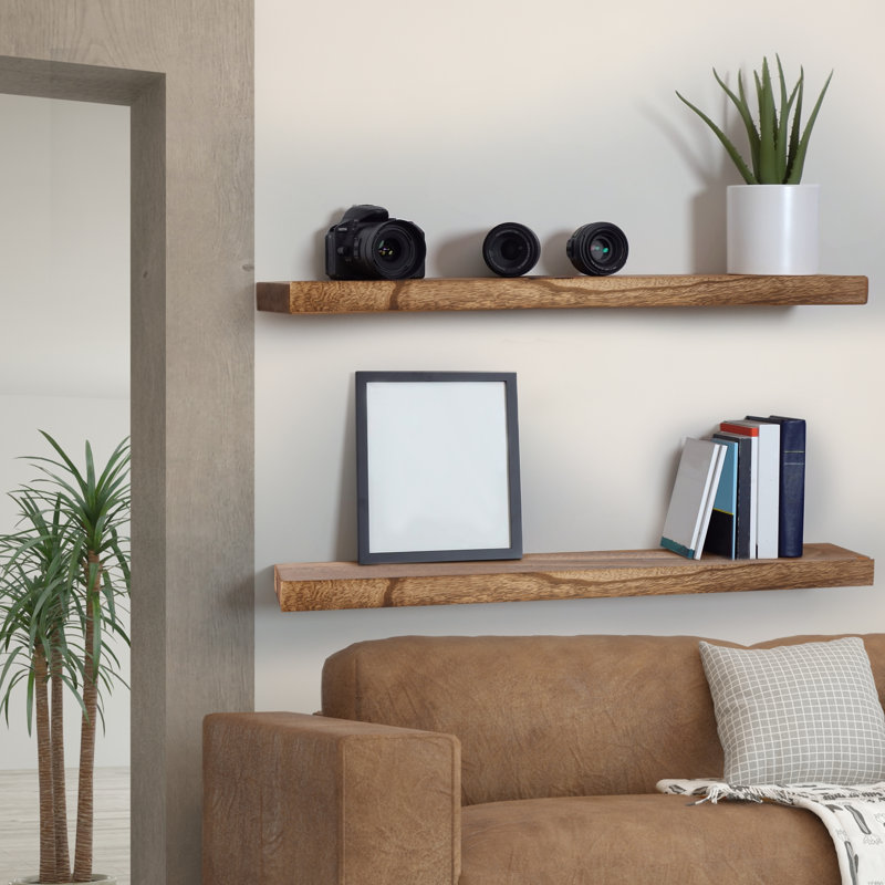 Droz Wood Floating Shelf, 3.8cm H x 91cm W x 15cm D
