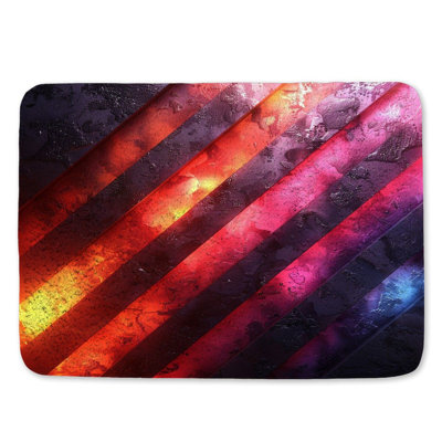 Abstract Bath Mat Visual art Bathroom Decor Colorful stripes