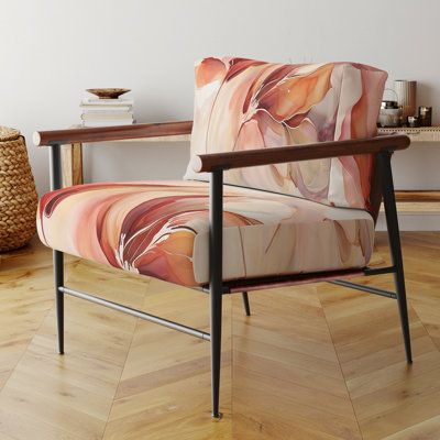 Peach Petal Dance - Chaise rembourrée avec accoudoirs
