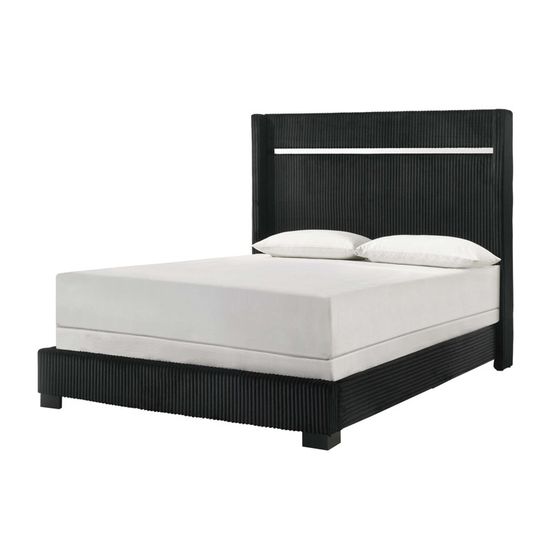 Lit tapissier contemporain 1pc, Grand lit